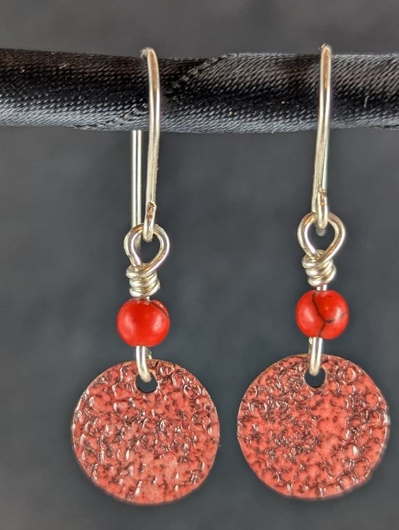 Red Jasper copper earrings