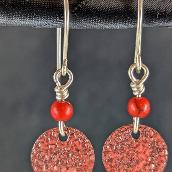 Red Jasper copper earrings