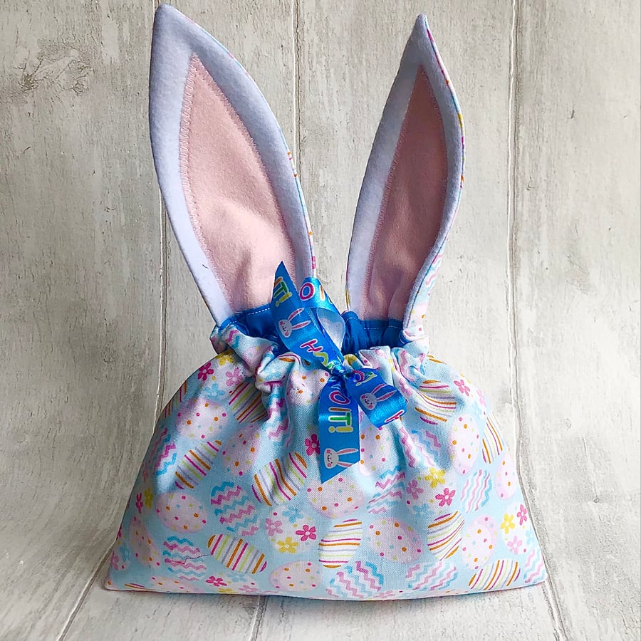 Easter egg bunny bag , pale blue 