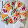 Mini 'Happy Easter' bunting in yellow, green and pink fabrics - sample piece