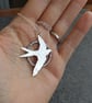 Silver swallow pendant, Sterling silver bird necklace - Image 4