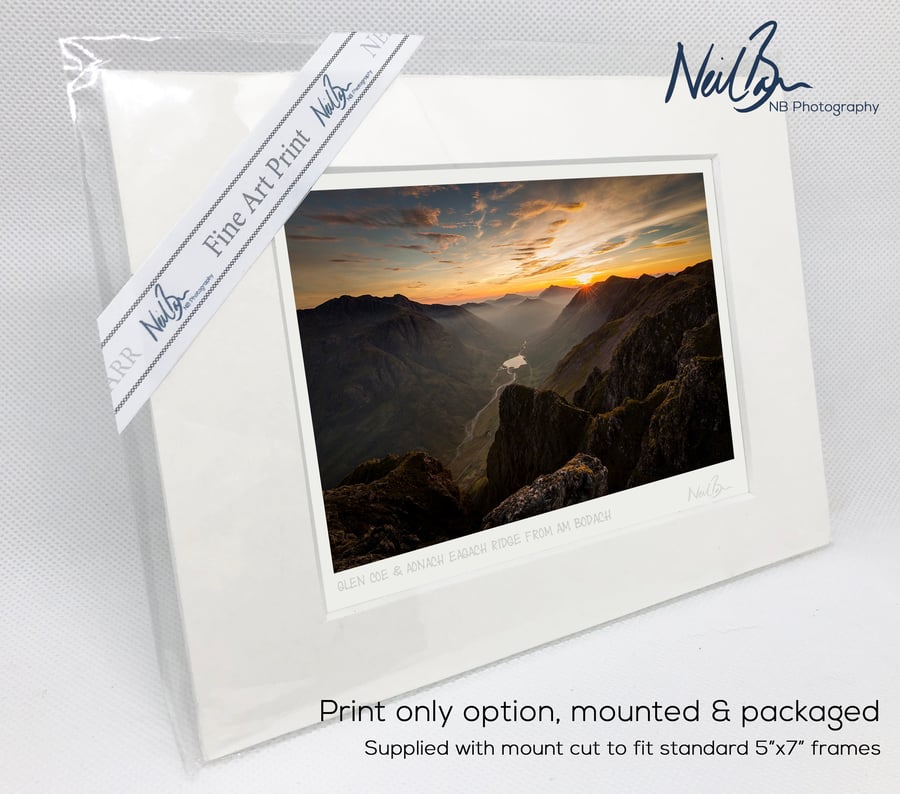 Glen Coe Aonach Eagach Ridge Scotland - A6 (7" x 5") Unframed Print