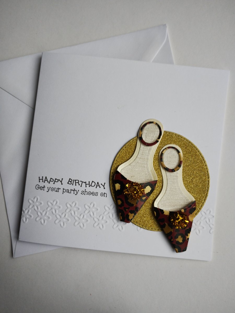 Happy Birthday Get your party shoes on - Golden Leopard Print shoes