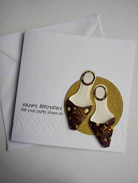 Happy Birthday Get your party shoes on - Golden Leopard Print shoes