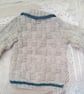 Hand Knitted Basket Weave Patterned Children's Cardigan with Collar - Image 3