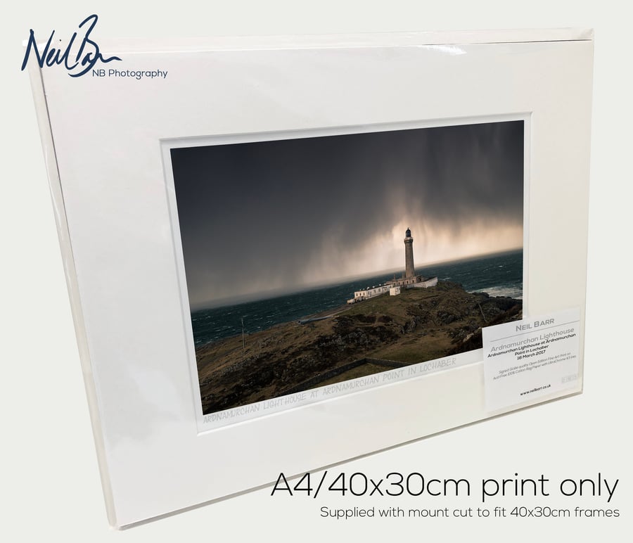 Ardnamurchan Lighthouse Scotland - A4 (40x30cm) Unframed Print