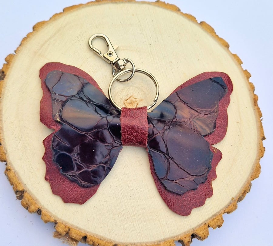 Leather Butterfly Bag Charm