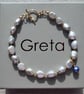 Pale Grey Pearl Nugget Bracelet - 14k Gold Filled Toggle Clasp