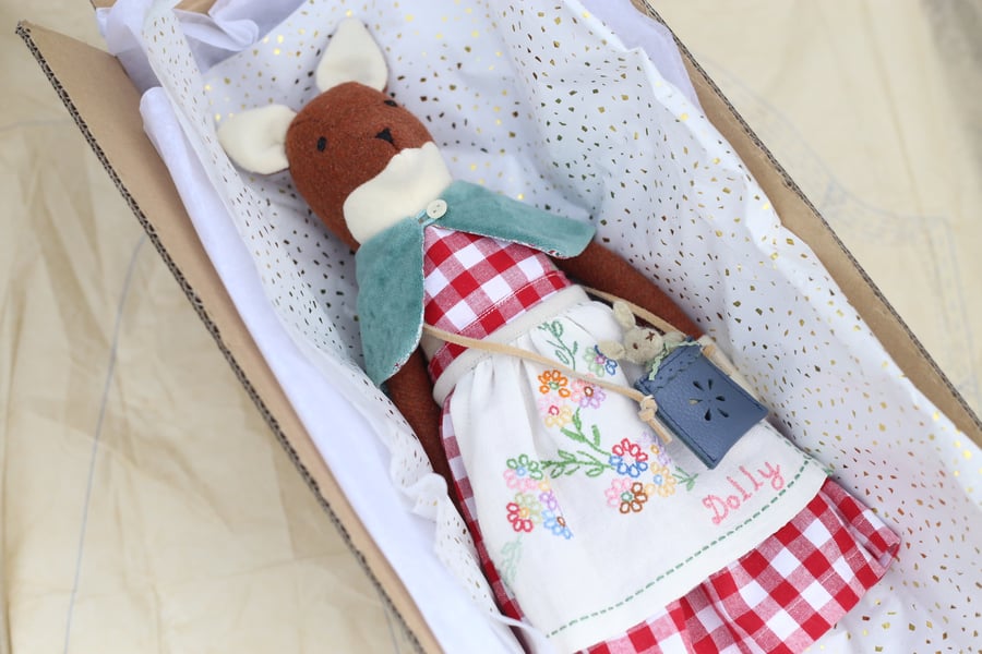 Heirloom Fox Doll for Danette and additional embroidered dress