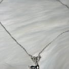 Silver chain Christmas reindeer charm necklace 