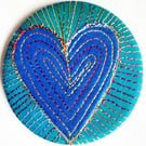 58mm Fabric Pocket Mirror with Free Machine Embroidery