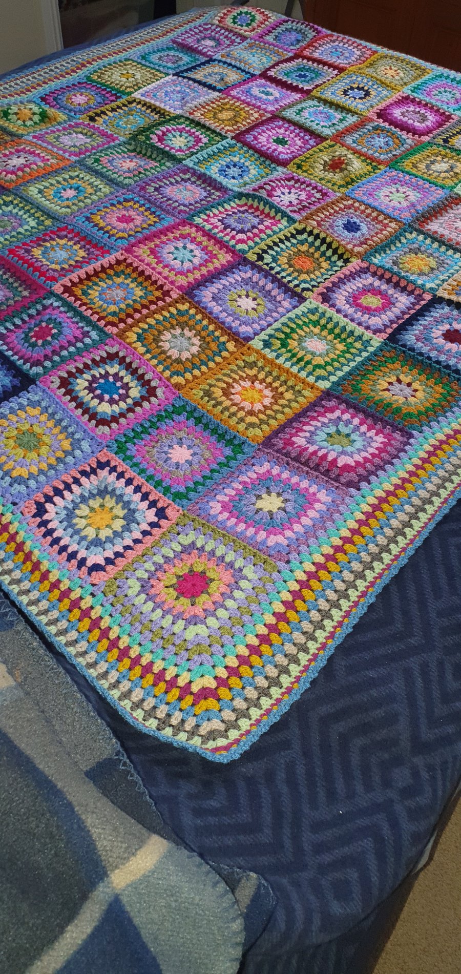 Hand Crocheted retro style Granny square blanket