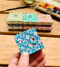Miniature Watercolour Sketchbook: Handprinted Recycled Cover, Coptic Bound