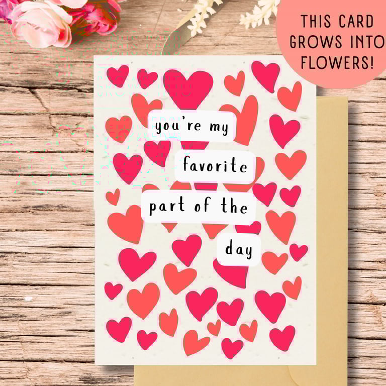 Plantable valentines Card, Seed Paper Card, Handmade