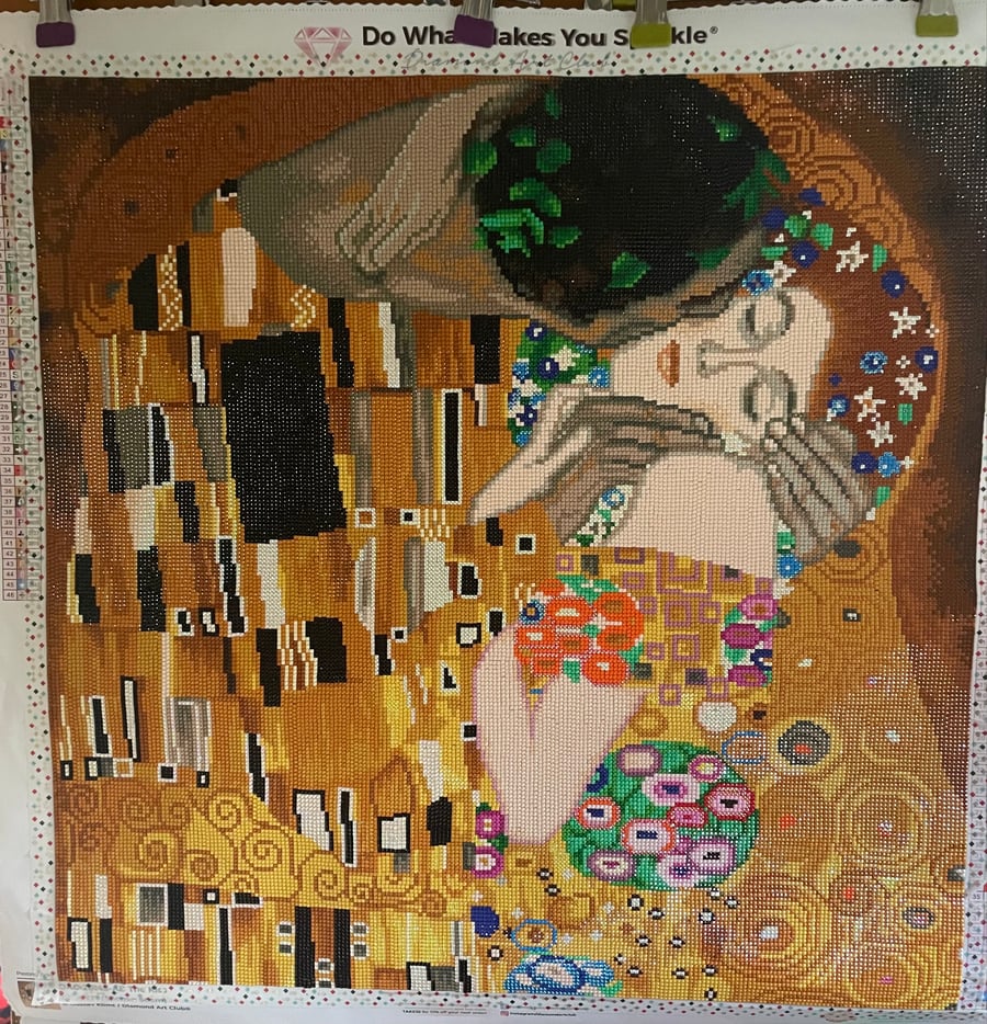 The Kiss by Klimt - Diamond Painting - Completed - Folksy