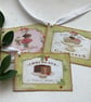 GIFT TAGS. Vintage-style ( set of 3) . Cupcakes. Cake. Wedding . Birthday. - Image 1