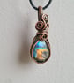 Multicoloured Natural Labradorite Copper Necklace Pendant Gift Crystal Jewellery - Image 5