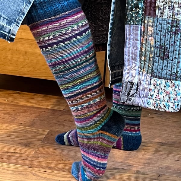 Long Leggy Scrappy socks knitting kit