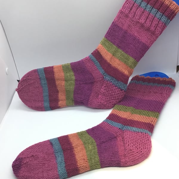 Hand Knit  Bamboo Socks 