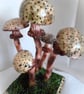 Decoupage Toadstool clay art sculpture - Image 2