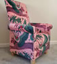 Emma Shipley Lynx Coral Pink Velvet Adult Chair Armchair Cats Accent Small  - Image 3