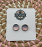 USA American Flag Stud Earrings - Handmade Jewellery - 1cm diameter