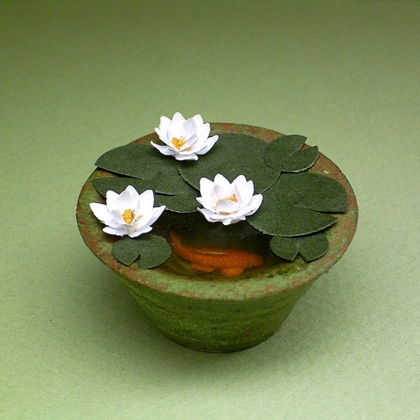 DIY Waterlily Paper Flower Kit for 12th scale Dollhouses