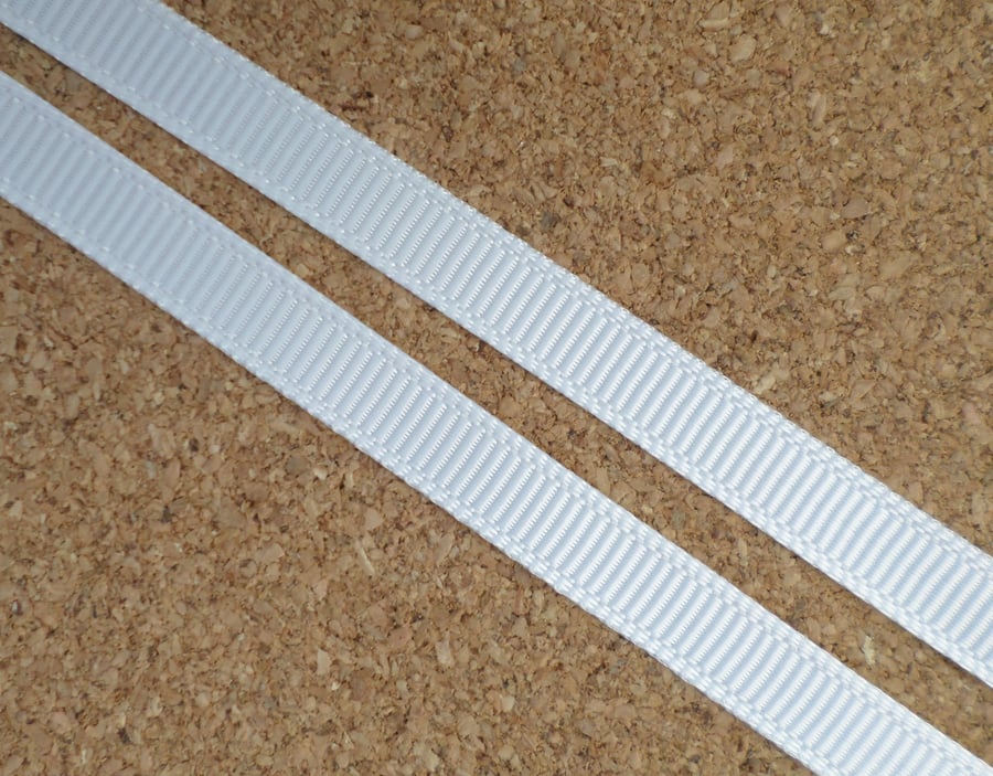 5m Grosgrain Ribbon - 6mm - White 