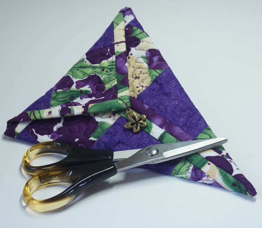 Purple & Floral Scissor Case