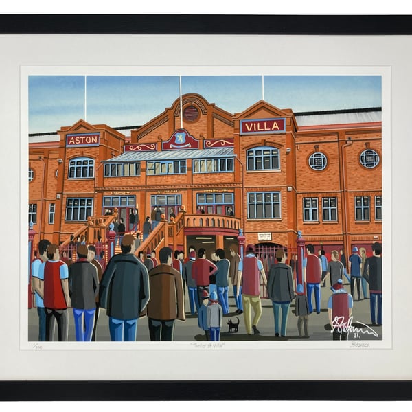 Aston Villa F.C, Villa Park. Limited Edition Framed Art Print (20" x 16")