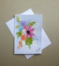 hand painted floral blank greetings card, ( ref FA 308 A5 )