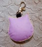 Lilac Felt Owl Stuffy Bag Charm Keyring - Image 4
