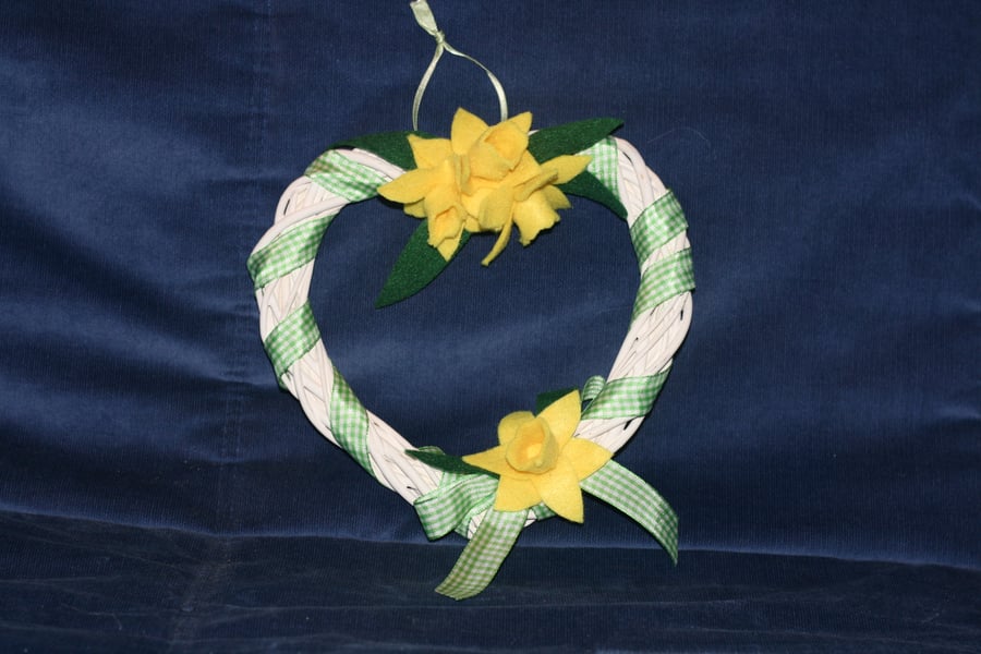 Small heart shaped daffodil wreath