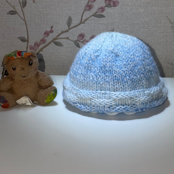Hand knitted baby hat