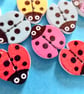 10 x Assorted  Ladybird Shape  Wood Buttons  2 holes - Image 4