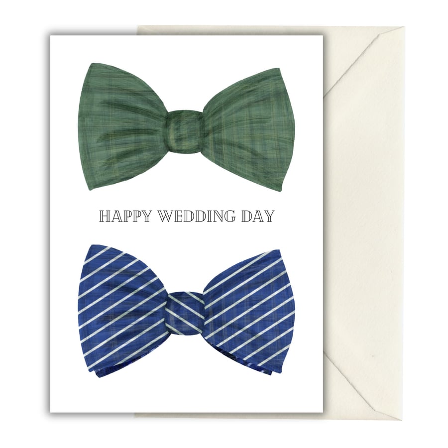 Bow Tie Happy Wedding Day Gay Wedding Card