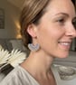Boho micro macrame fan shaped beaded tear drop earrings, boho girl gift  - Image 4
