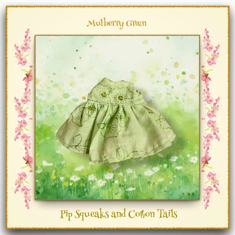 Pip Squeaks Green Cotton Sequinned Dress