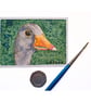 Original ACEO Watercolour, Goose Head, Miniature Painting
