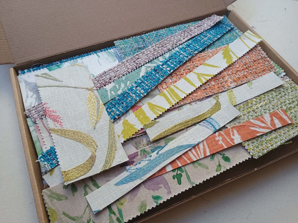 Meadow Flower paper backed fabric offcuts for crafting - zero waste materials