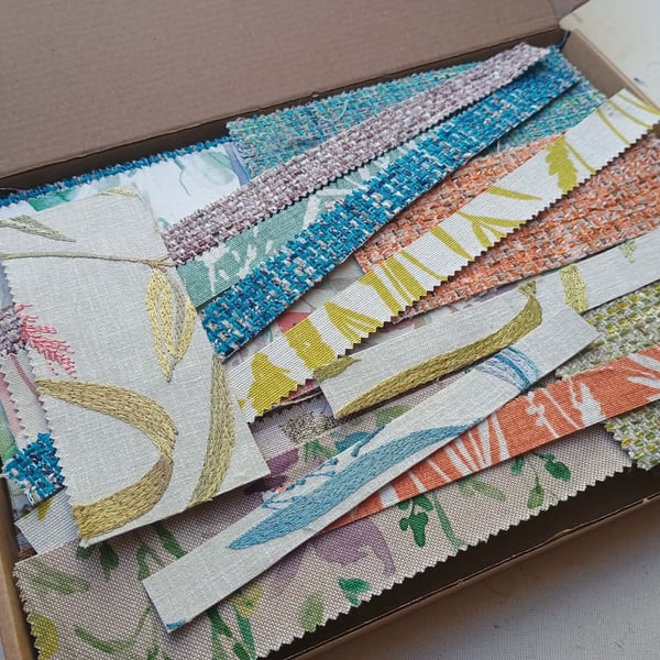 Meadow Flower paper backed fabric offcuts for crafting - zero waste materials