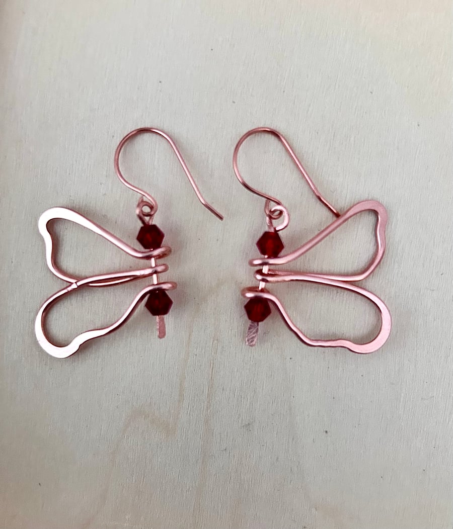 Butterfly Crystal Earrings - Dangle 