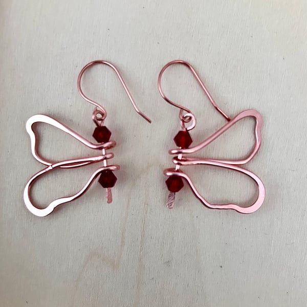 Butterfly Crystal Earrings - Dangle 