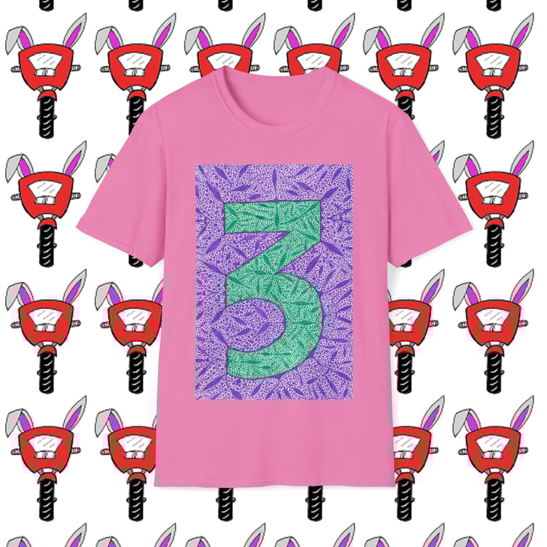 Number 3 Unisex Softstyle T-Shirt by Bikabunny