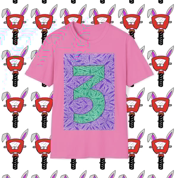 Number 3 Unisex Softstyle T-Shirt by Bikabunny