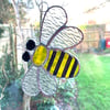 Stained Glass Bee Suncatcher Large  - Handmade Hanging Decoration 