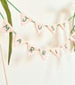 Custom Just Married Wedding Cake Toppers - Handmade Embroidered Bunting Pennant  - Image 8