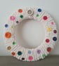 Chunky Yarn Wrapped Wreath With Colourful Buttons