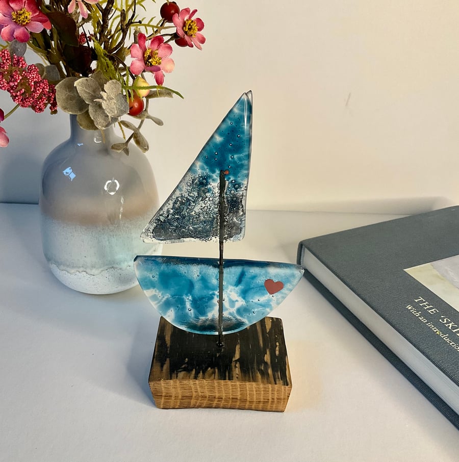Fused glass boat