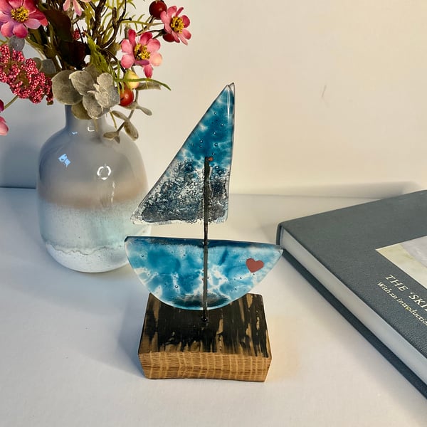 Fused glass boat